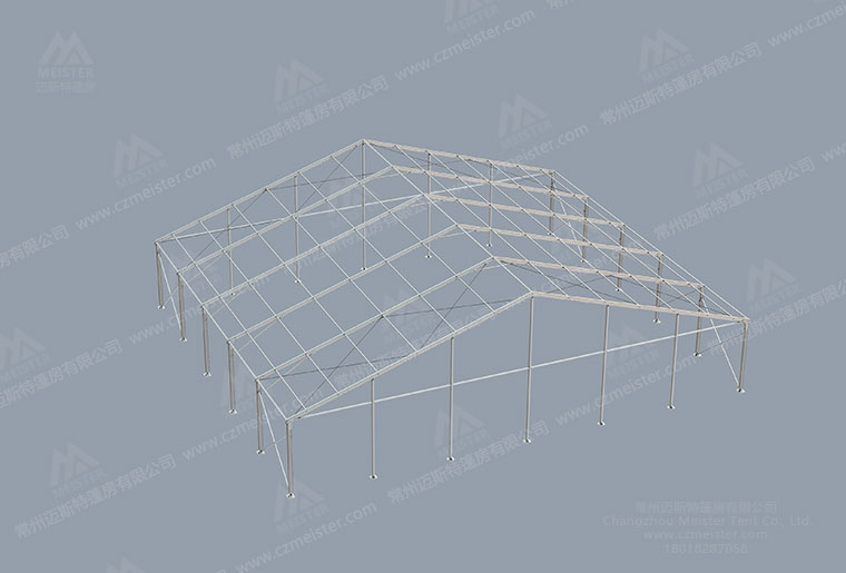 30m跨度倉儲倉庫篷房示例框架圖